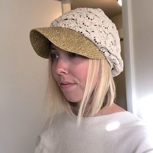 Cream crochet hat